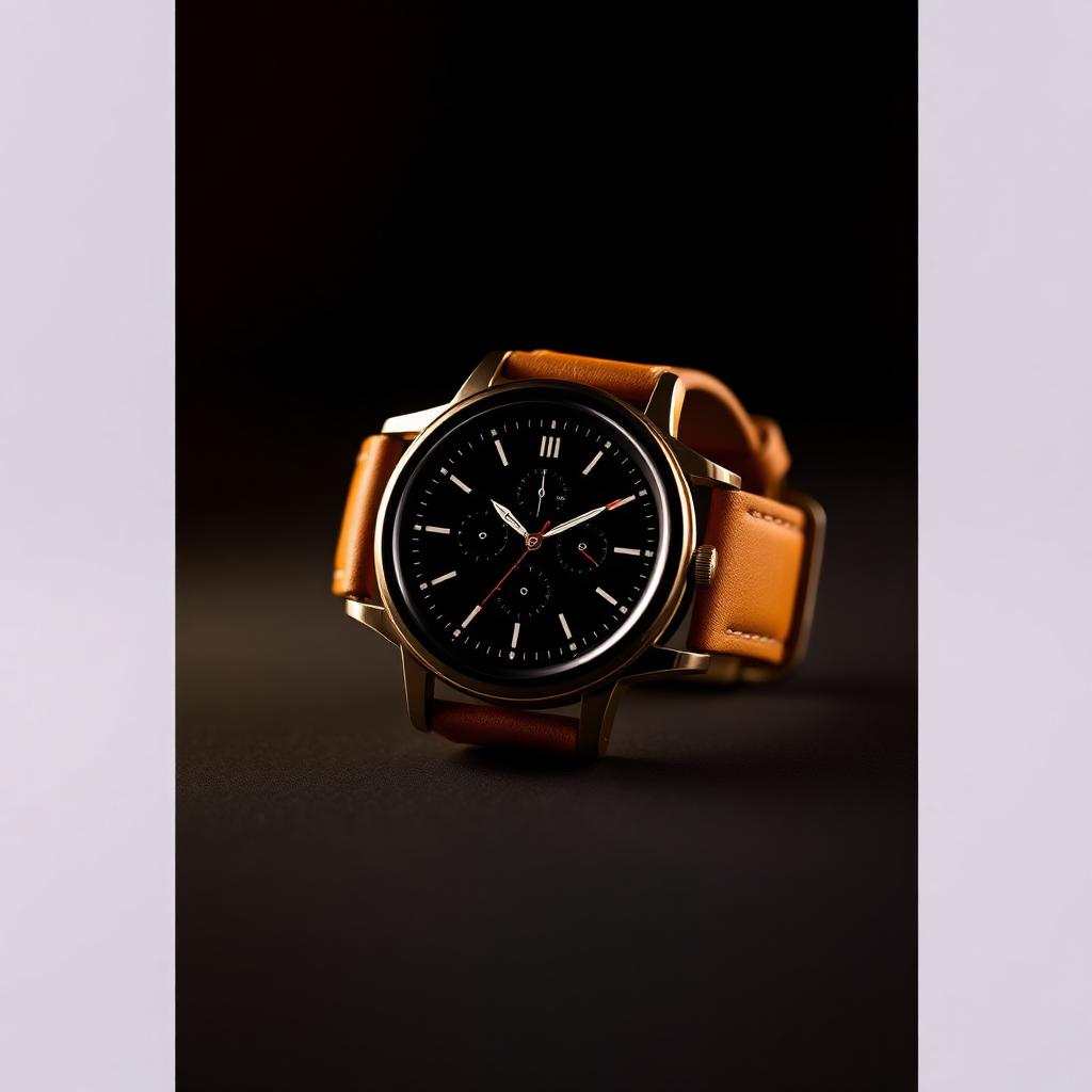 Aria Round — Classic round face, leather strap