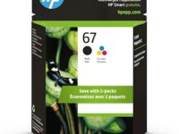 HP 67 Black/Tri-color Ink Cartridges for HP Printers | Works with Printer Series: DeskJet 1255, 2700, 4100; ENVY 6000, 6400 | Eligible for Instant Ink | 3YP29AN