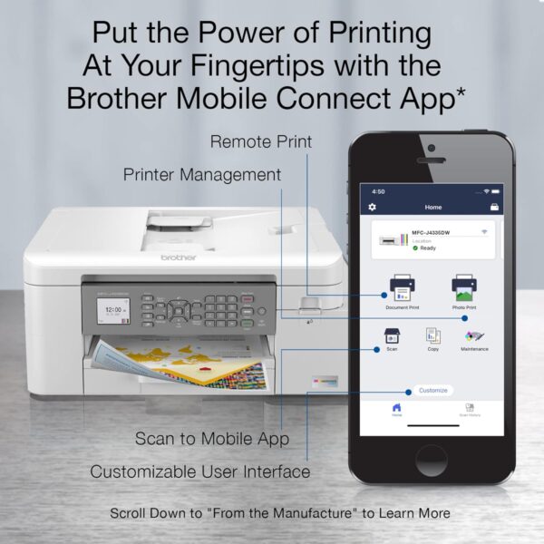 Brother MFC-J4335DW INKvestment Tank All-in-One Printer with Duplex and Wireless Printing Plus Up to 1-Year of Ink in-Box, Works with Alexa - Image 3