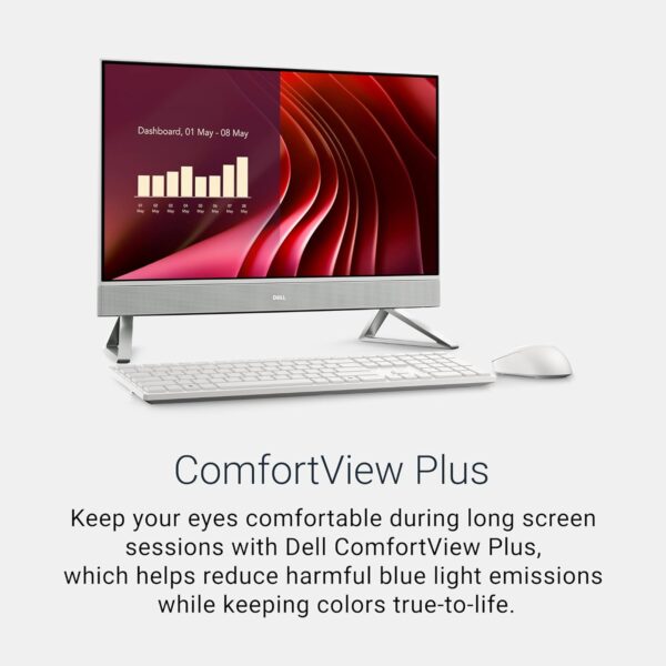Dell 24 All-in-One Desktop ec24250-23.8-inch FHD Display, Intel Core 3 Processor 100U, Intel Graphics, 8GB DDR5 RAM, 512GB SSD, Windows 11 Home, Onsite Service+6 Months Retail Migrate - White - Image 2