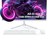 All-in-One Desktop,All-in-one Desktop pc,Intel Quad-Core N5095 Processor,16GB RAM, 512GB SSD, Dual-Band WiFi 2.4/5.0Ghz & Bluetooth 4.2, Windows 11, Includes Keyboard and Mouse Set