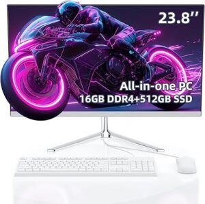 All-in-One Desktop,All-in-one Desktop pc,Intel Quad-Core N5095 Processor,16GB RAM, 512GB SSD, Dual-Band WiFi 2.4/5.0Ghz & Bluetooth 4.2, Windows 11, Includes Keyboard and Mouse Set